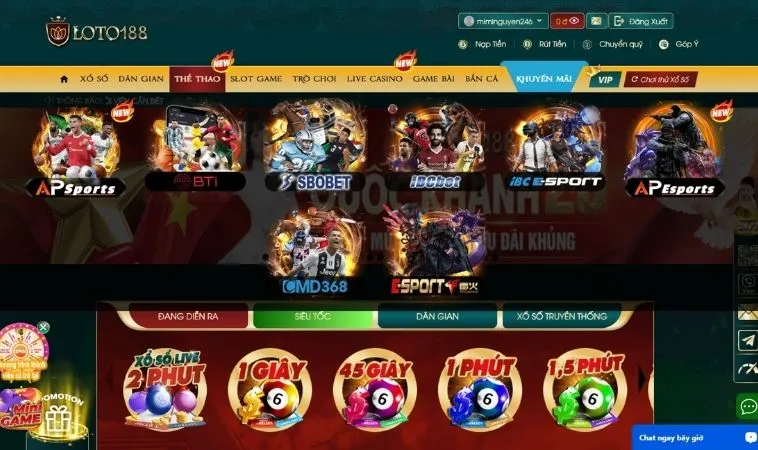 Nhà cái Loto188 hợp tác với nhiều sảnh cung cấp game cá cược thể thao hàng đầu