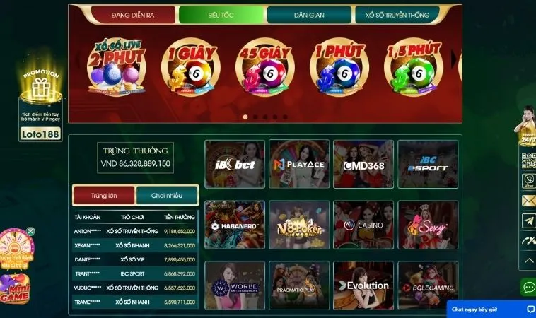 Thiết kế giao diện trang chủ nhà cái Loto188 đẹp, chuyên nghiệp