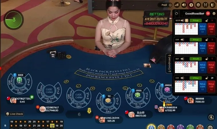 Bàn chơi Blackjack Loto188