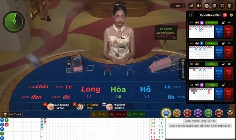 Các cửa cược trong Dragon Tiger Loto188
